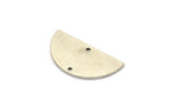 Semi Circle Pendant, 4 Antique Silver Plated Brass Semi Circle Blanks With 2 Holes (30x15x1.2mm) BS 2013