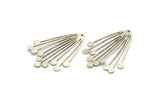 Silver Fringed Charm, 4 Antique Silver Plated Brass Fringed Shaped Charms With 1 Hole (44x33x0.80mm) A4277 H1220