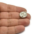 Silver Round Charm, 2 Antique Silver Plated Brass Round Charms With 1 Loop, Cloud Findings, Crescent Moon Findings (19x17x1.4mm) N2398