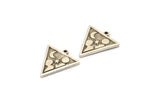 Silver Triangle Charm, 4 Antique Silver Plated Brass Triangle Charms With 1 Loop, Cloud Findings, Moon And Star Findings (20x18x1.4mm) N2338