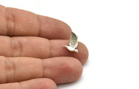 Tiny Bird Charm, 5 Antique Silver Plated Brass Bird Necklace Pendants With 1 Loop (13x10mm) N0429