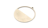 Silver Round Charm, 2 Antique Silver Plated Brass Circle Charms With 1 Loop, Charm Pendants (38x36x1mm) A3056