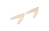 Silver Letter Charm, 4 Antique Silver Plated Brass V Shape Charms With 1 Hole, Findings (31x22.5x0.80mm) D988