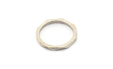 Silver Faceted Ring, 6 Antique Silver Plated Brass Faceted Rings, Connectors (17mm) N0500