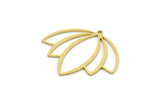 Brass Flower Charm, 8 Raw Brass Lotus Flower Charms With 1 Loop, Findings (28x32.5x0.80mm) SMP0623 SY0362