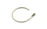 Silver Earring Wires, 6 Antique Silver Plated Brass Earring Wires With 1 Hole (30x25x1.2mm) E298