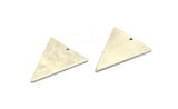Silver Triangle Charm, 4 Antique Silver Plated Brass Triangle Charms With 1 Hole (32x25x1mm) BS 2348