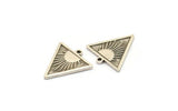 Silver Triangle Charm, 4 Antique Silver Plated Brass Triangle Charms With 1 Loop, Sun Findings, Sun Rising Findings (20x18x1.7mm) N2370