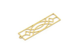 Brass Rectangle Charm, 4 Raw Brass Rectangle Charms With 1 Loop, Earrings, Pendants, Findings (42x11x0.60mm) SMP0869 A2974