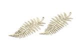 Silver Leaf Charm, 2 Antique Silver Plated Brass Branch Charms With 1 Loop, Charm Pendants (62x27x0.60mm) A3439 H0985