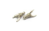 Dragon Claw Pendant, 4 Antique Silver Plated Brass Dragon Claw Charms, Necklace Pendants (16x8mm) N0384