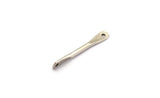 Silver Brass Connector, 12 Antique Silver Plated Brass Connectors With 2 Holes (21x0.5mm) E557