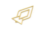 Brass Diamond Charm, 4 Raw Brass Diamond Shaped Charms With 1 Loop, Pendant Findings (38x19x0.80mm) SMP0878