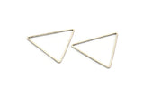 Silver Triangle Charm, 12 Antique Silver Plated Brass Open Triangle Ring Charms (34x1mm) D0543