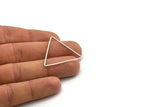 Silver Triangle Charm, 12 Antique Silver Plated Brass Open Triangle Ring Charms (34x1mm) D0543
