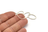 Silver Oval Connectors, 24 Antique Silver Plated Brass Oval Shaped Rings  (13x20x0.80mm) BS 2335