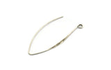 Silver Stud Earring Wires, 8 Antique Silver Plated Brass Needle Bar Earring Wires with 1 Loop (43x0.70mm) BS 2132