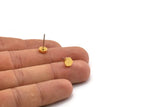 Gold Hexagon Earring, 4 Gold Plated Brass Hexagon Stud Earrings (6x2mm) D0125 A1316