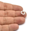 Silver Circle Connector, 24 Antique Silver Plated Brass Circle Connectors (10x0.90mm) D1570
