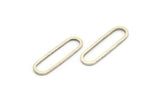 Oval Silver Charm, 24 Antique Silver Plated Brass Oval Connectors (20x6x0.8mm) BS 1857