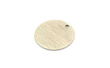 Silver Round Charm, 6 Textured Antique Silver Plated Brass Round Charms With 1 Hole, Blanks (20x0.70mm) M01360
