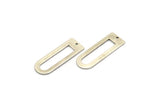 D Shape Rings, 6 Antique Silver Plated Brass D Shape Connectors With 1 Hole, Rings (37x13x1mm) BS 1927