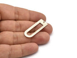 D Shape Rings, 6 Antique Silver Plated Brass D Shape Connectors With 1 Hole, Rings (37x13x1mm) BS 1927