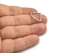 Silver Triangle Charm, 8 Antique Silver Plated Brass Triangles with 2 Holes (20x15x2.4x0.7mm) BS 2328