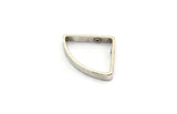 Silver Triangle Charm, 8 Antique Silver Plated Brass Triangles with 2 Holes (20x15x2.4x0.7mm) BS 2328