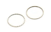 Elegant Circle Finding, 12 Antique Silver Plated Brass Circles (25mm) A0594