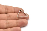 Silver Triangle Charm, 8 Antique Silver Plated Brass Triangles with 2 Holes (24x21x3x0.60mm) BS 2354