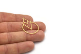 Brass Round Charm, 4 Raw Brass Triangle Charms With 1 Loop, Findings (36x24.5x0.60mm) SMP0917 A6883