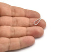 Silver Drop Connector, 50 Antique Silver Plated Brass Drop Connectors (14x5.5x1x0.5mm) BS 1847