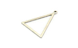 Silver Triangle Pendants, 4 Antique Silver Plated Brass Triangles with 1 Loop (34x27x1mm) BS 2327