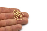 Brass Round Charm, 4 Raw Brass Oval Charms With 1 Loop, Findings (37x26x0.80mm) SMP0920 A4586