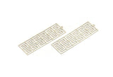 Silver Earring Charm , 4 Antique Silver Plated Brass Textured Rectangle Earring Charms With 1 Loop Pendants, Findings (60x20mm) E440