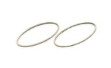 Silver Brass Oval Connectors, 12 Antique Silver Plated Brass Oval Shaped Rings (40x20x0.80mm) BS 2334
