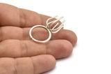 Claw Ring Settings - 2 Antique Silver Plated Brass 6 Claw Ring Blanks For Natural Stones N0257 H1058