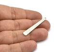 Silver Necklace Bar, 8 Antique Silver Plated Brass Stamping Necklace Blanks With 1 Hole (43x6x3x0.80mm) D0583