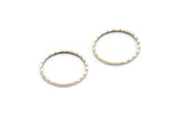 Textured Circle Ring, 50 Cutting Antique Silver Plated Brass Circles (14mm) A0584 Q0548
