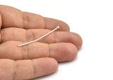 Silver Ball Pin, 24 Antique Silver Plated Brass Ball Pins (50x2.5mm) BS 2294