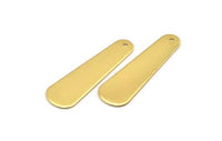 Gold Brass Charm, Gold Plated Brass Geometric Blank With 1 Loop (45x14x0.80mm) D0178