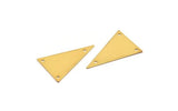 Gold Triangle Charm, 8 Gold Plated Brass Triangle Charms With 3 Holes (25x16mm) D0305