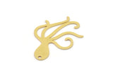 Brass Octopus Charm, 10 Raw Brass Octopus Charms With 1 Hole, Pendants, Earring Findings (26x18x0.60mm) SMP0961 A6351