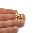 Brass Octopus Charm, 10 Raw Brass Octopus Charms With 1 Hole, Pendants, Earring Findings (26x18x0.60mm) SMP0961 A6351