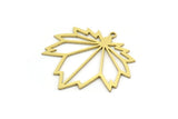 Brass Leaf Charm, 4 Raw Brass Plane Tree Leaf Charms With 1 Loop, Findings (30x32x0.60mm) SMP0648