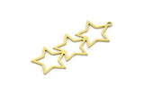 Brass Star Charm, 8 Raw Brass Star Charms With 1 Loop, Charm Pendants (40x16x0.60mm) SMP0656