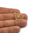 Brass Diamond Charm, 6 Raw Brass Diamond Shaped Charms With 1 Loop, Pendant Findings (32x23x0.60mm) SMP0671 A3223
