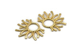 Gold Sun Pendant, Gold Plated Brass Sun Pendant (45x37x1.5mm) BS 1943