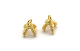 Dragon Claw Pendant, 2 Gold Plated Brass Dragon Claw Charms, Necklace Pendants (14x10mm) N0419